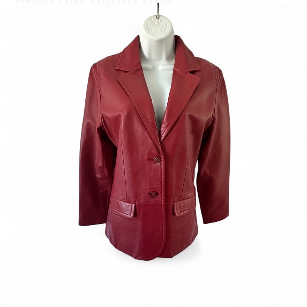 Women's Red leather Blazer